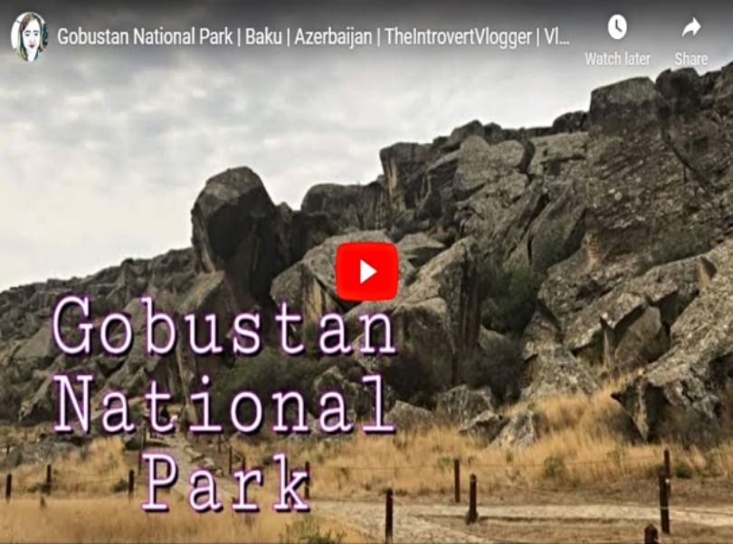 Gobustan National Park with an introvert vlogger girl
