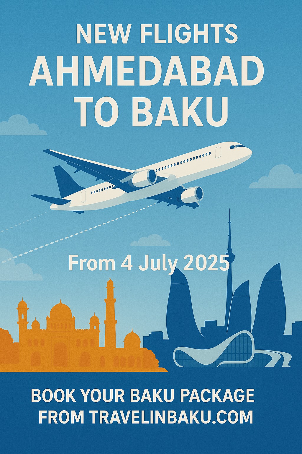 New flights from Ahmedabad to Baku