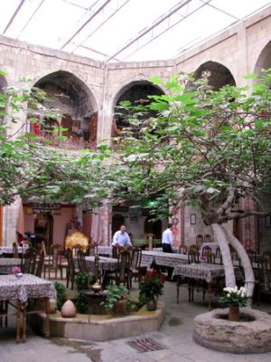 Karvansaray restaurant in Old city Baku