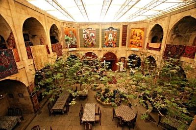 The interior of Mugam Club restaurant in Old city Baku